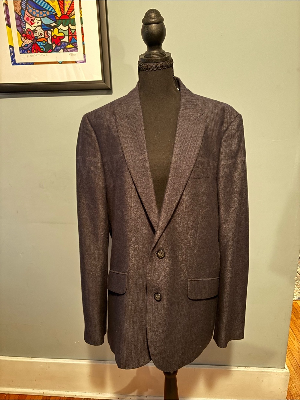 Robert Graham Designer Sport Coat Blazer RARE Tiger Print And Paisley 42 Classic